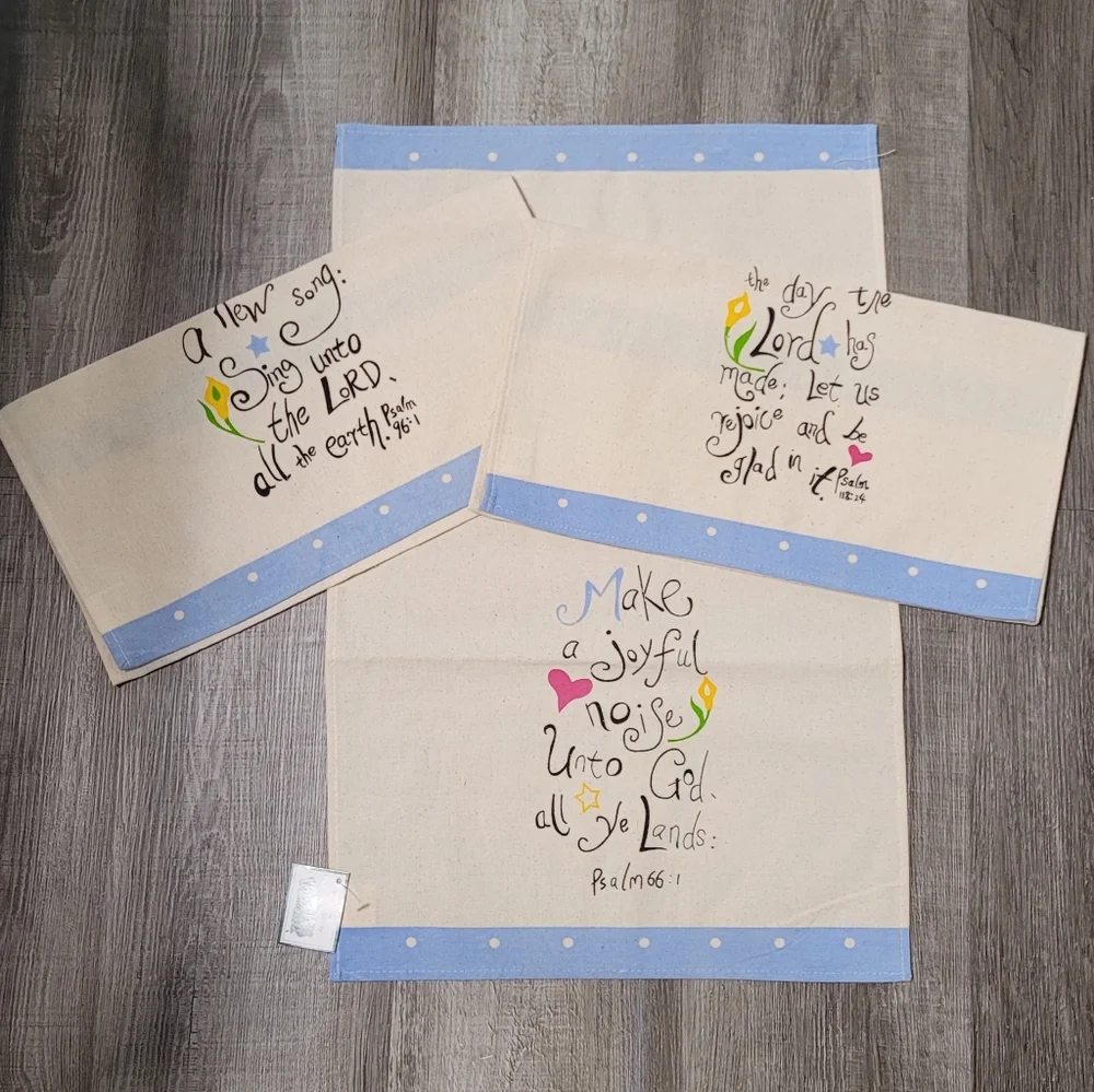 Collection Etc Bible Verse Cotton Hand Towels Set of 3